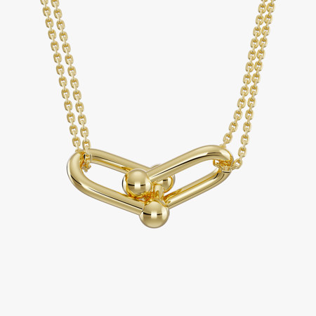 Bold Doubled Chain Gold Necklace